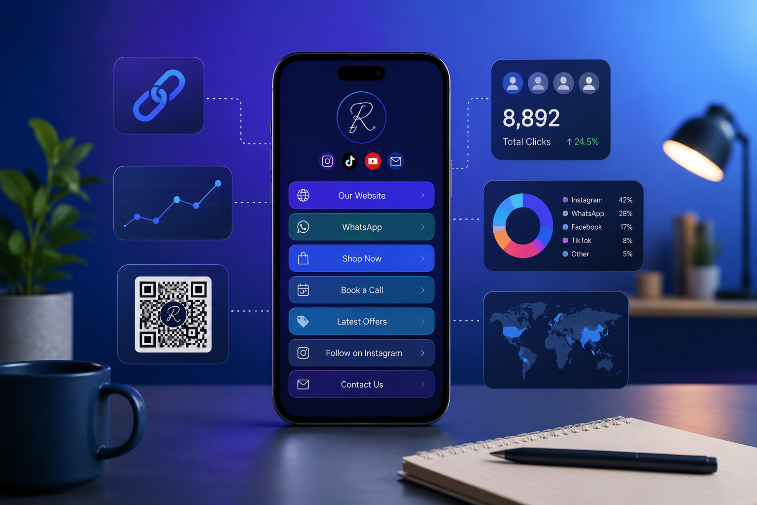 أفضل Link in Bio Tool للمشاريع الصغيرة: كيف تختار أداة تجمع روابطك وتقيس النتائج؟